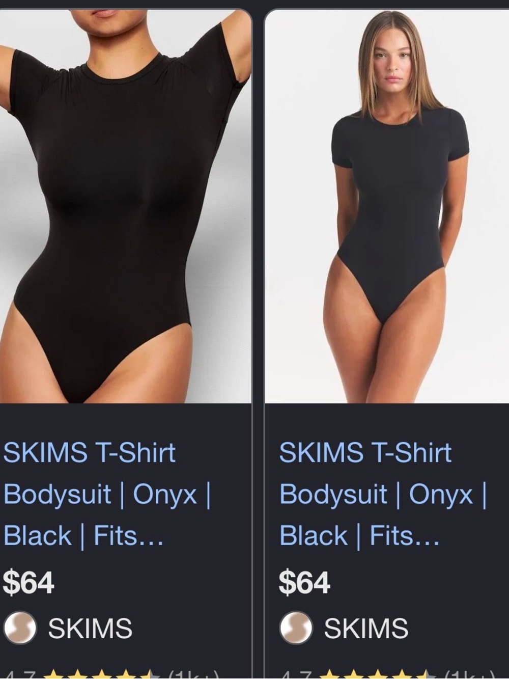 SKIMS Black Fits Anybody Crew Neck T-Shirt Bodysuit - Picture 15 of 15
